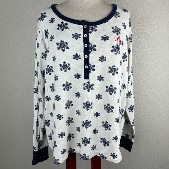 Tommy Hilfiger Half Button Down Pajama Top Size XL EUC - Picture 1 of 7